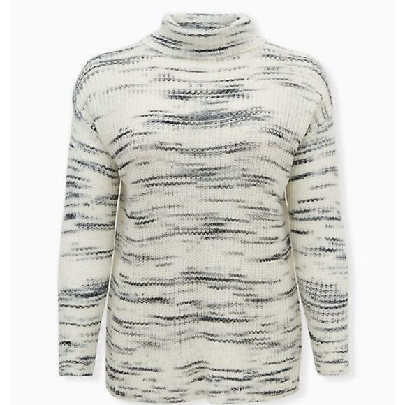 TORRID IVORY SPACE DYE TURTLENECK SWEATER 1X 14/16 - Picture 1 of 16